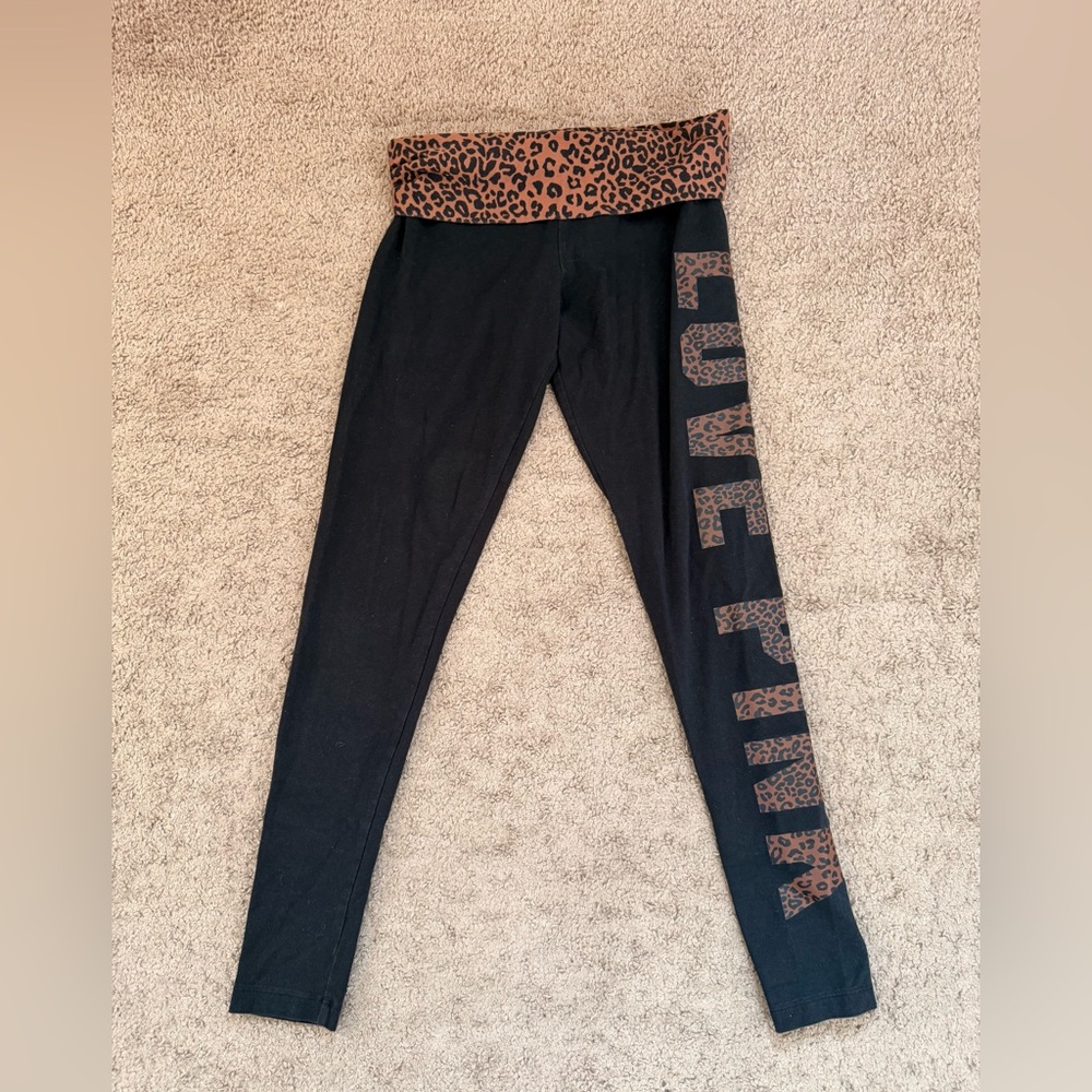 PINK Victoria's Secret Leopard Print Yoga Pants
